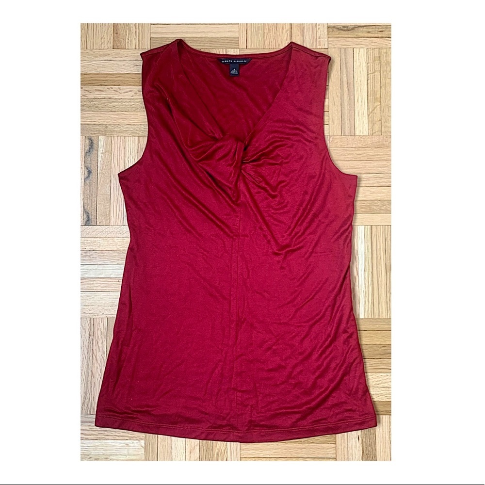 Banana Republic | red sleeveless blouse